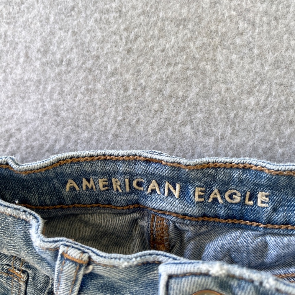 American Eagle Shorts Womens 2 Blue Cutoffs Mom Distressed Ripped Denim - Picture 8 of 11